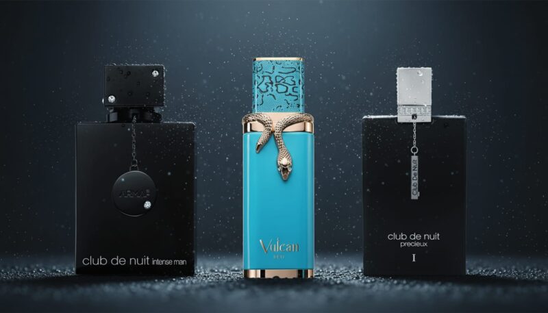 Obsedian Series 3x10ml Perfume Sample Set — Armaf Club de Nuit Intense, Vulcan Fue, Armaf Preciux
