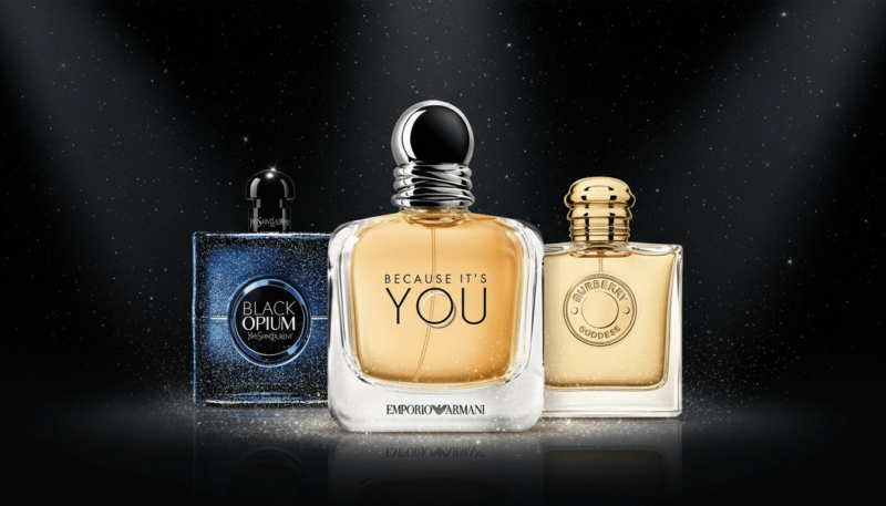 Etherial Series 3x10ml Perfume Sample Set — YSL Black Opium, Burberry Goddess & Armani Because It's You